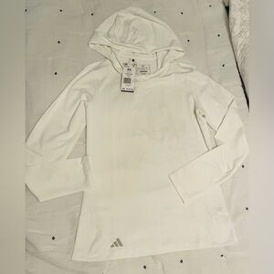 adidas Women's Long Sleeve White Hoodie Top